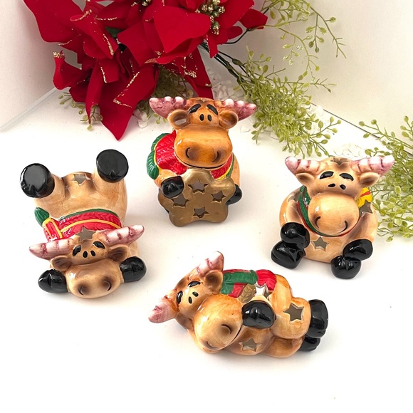 Moose Family Tea light set of 4. - Picture 2 of 7